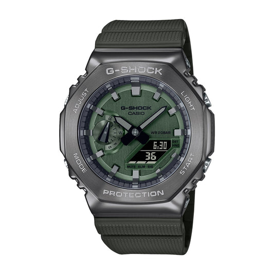 Casio G-Shock GM-2100B-3AER Octagon Steel Bezel Green Combination Watch