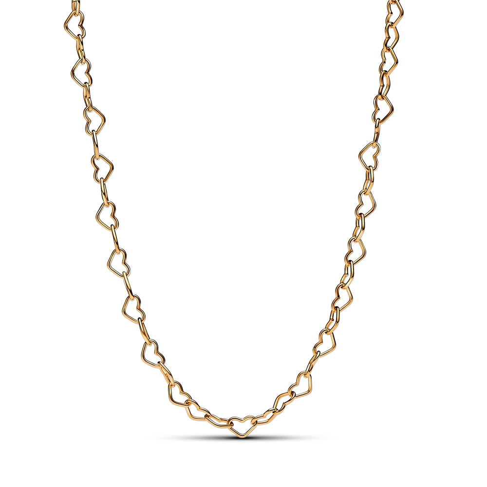 Pandora Gold Linked Hearts Collier Necklace