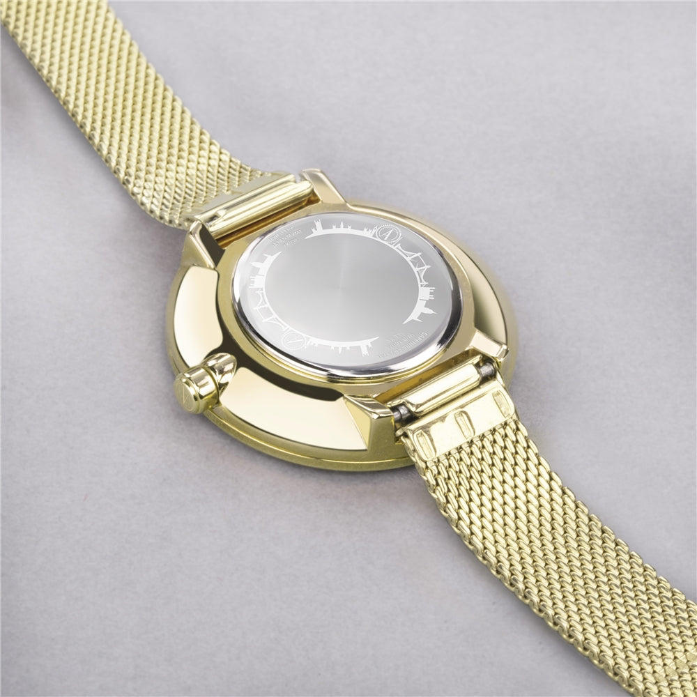 Accurist Women's Jewellery Black Dial Gold Watch