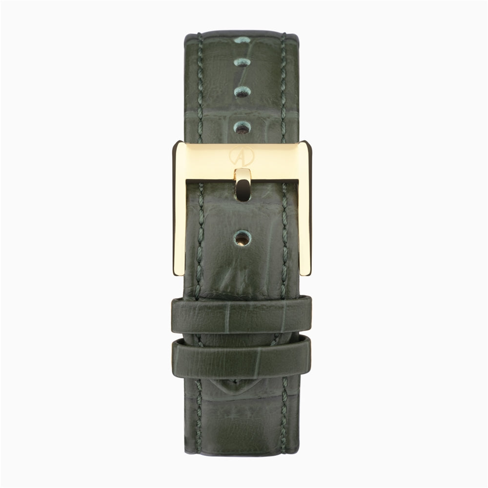 Accurist Women's Rectangle Green Leather Watch