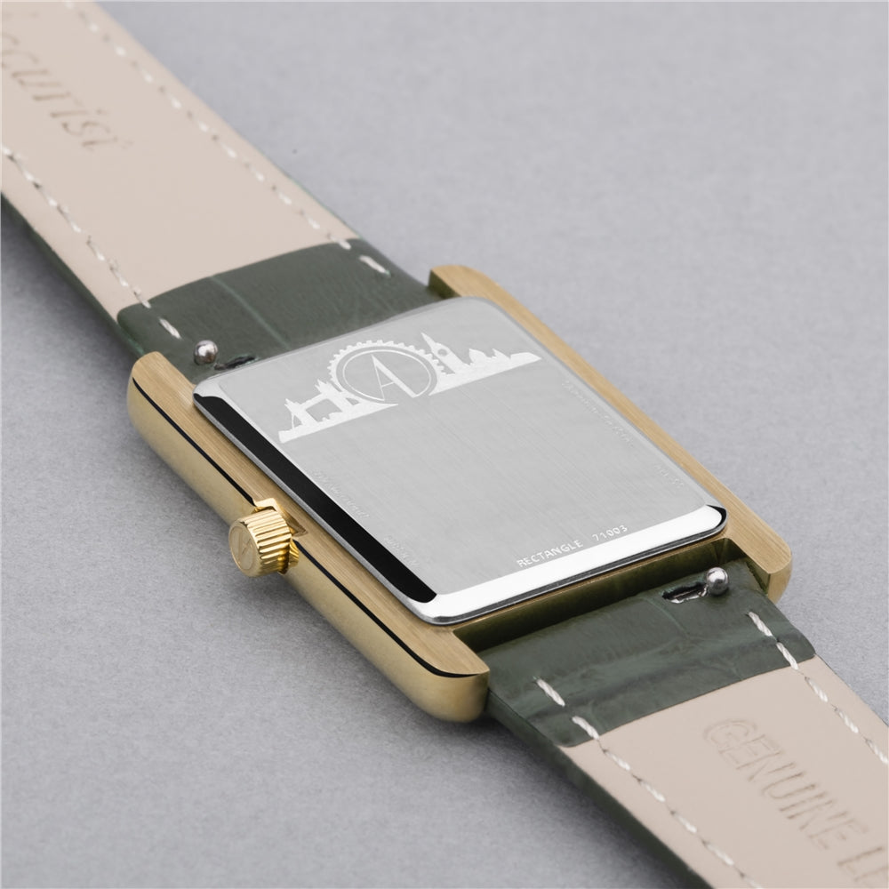 Accurist Women's Rectangle Green Leather Watch