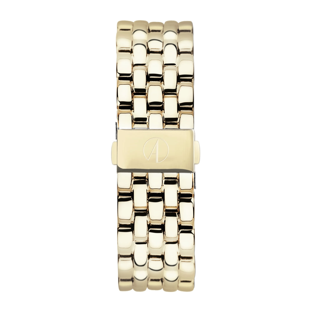 Accurist Women's Rectangle Green Numeral Gold Watch