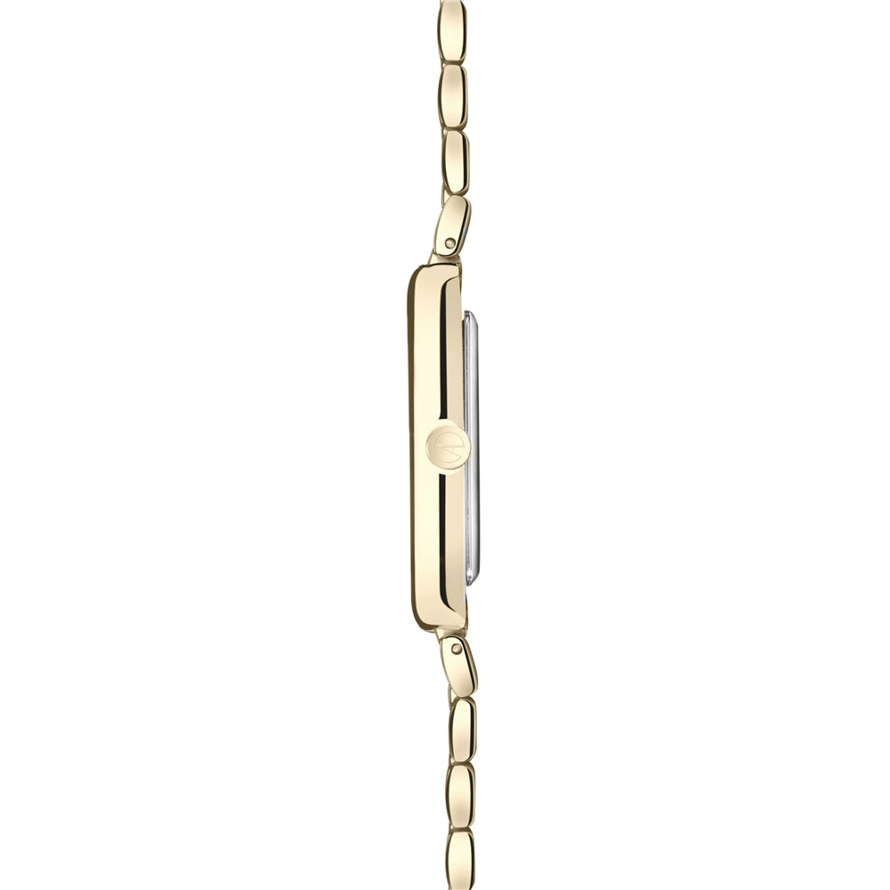 Accurist Women's Rectangle Green Numeral Gold Watch