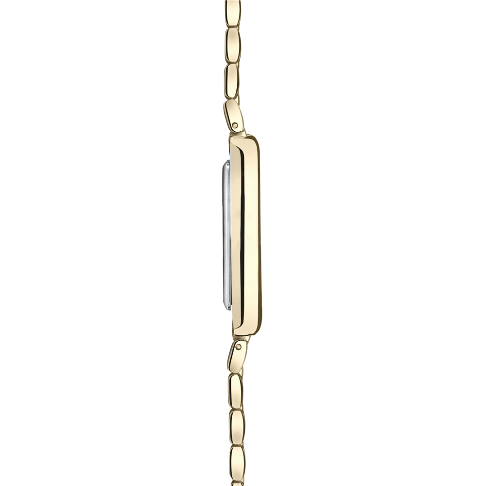 Accurist Women's Rectangle Green Numeral Gold Watch