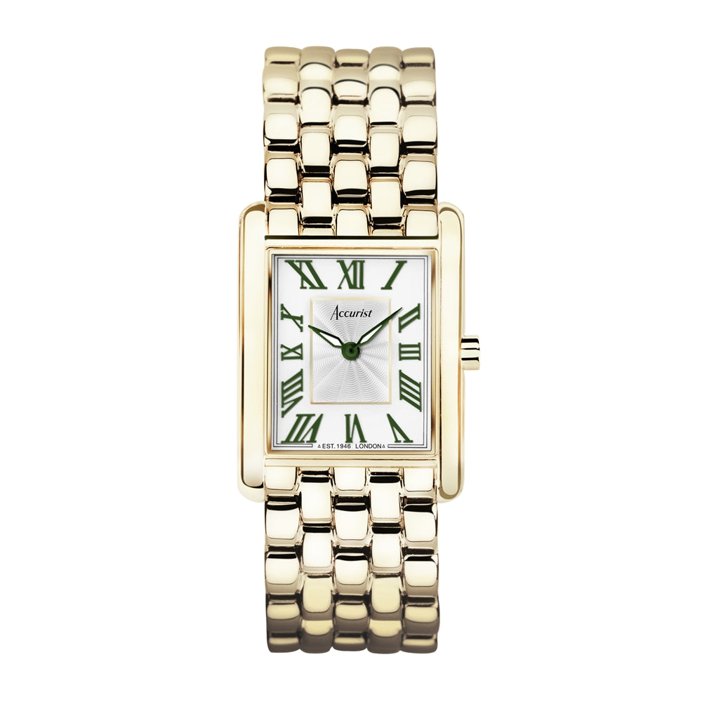 Rectangle Numeral Gold Watch