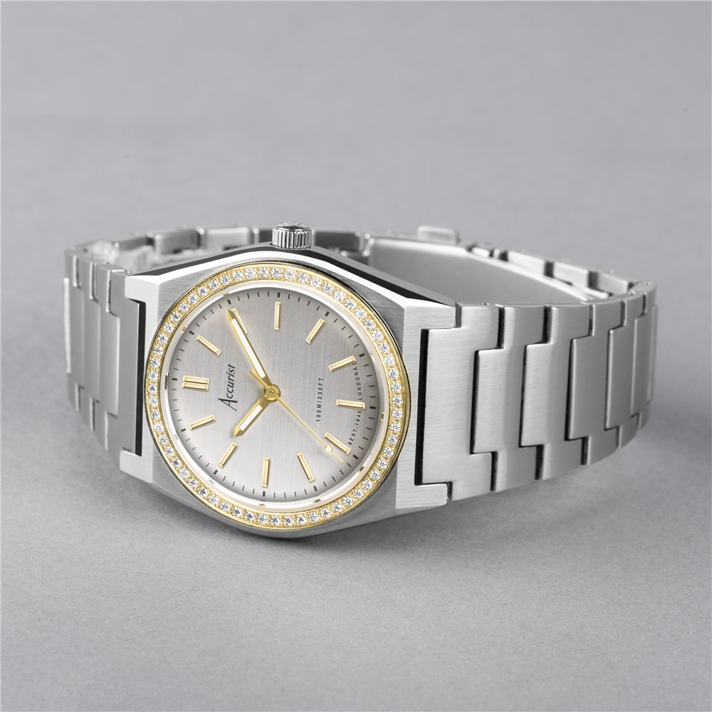 Accurist Women's Two Tone Silver Dial Watch
