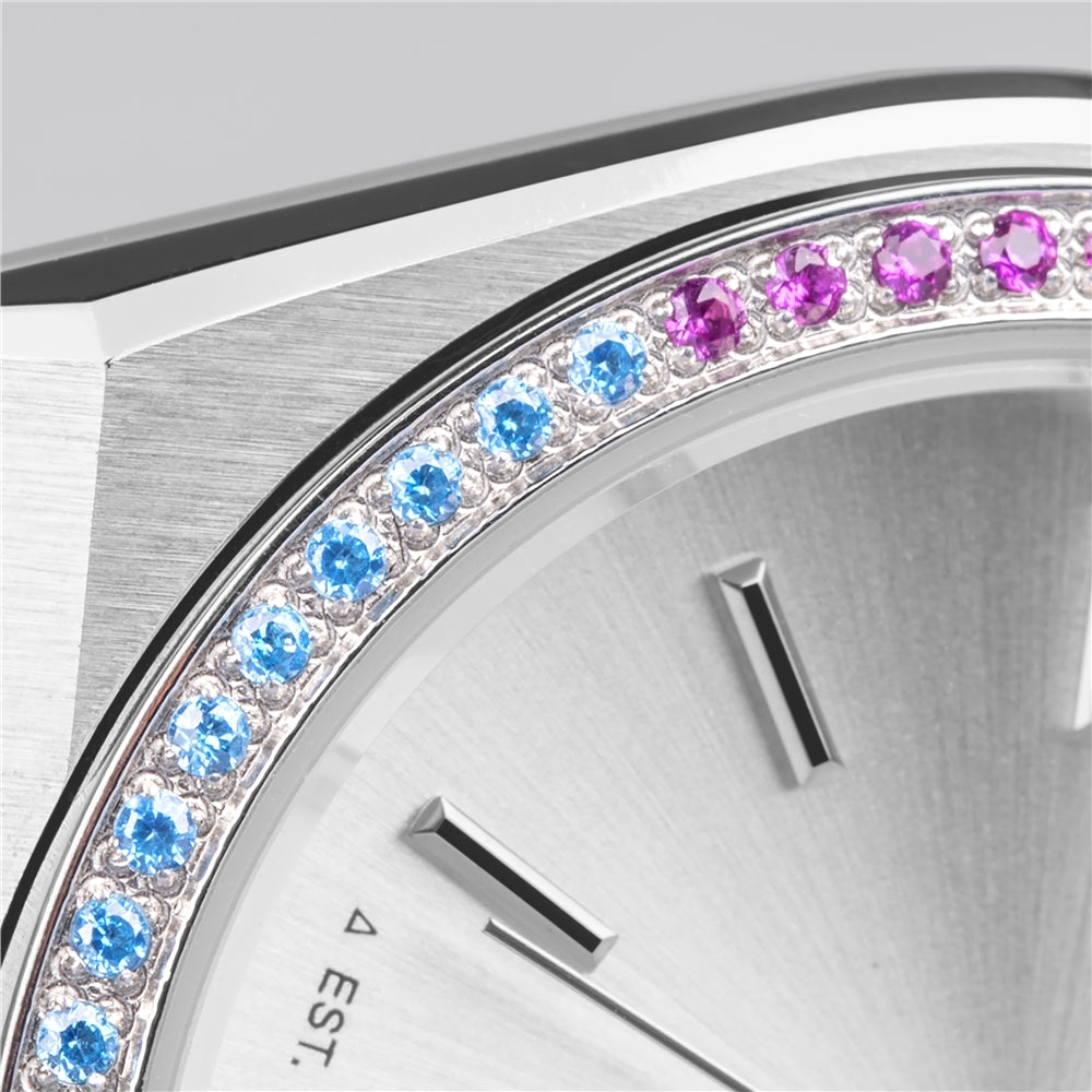 Accurist Women's Origin Rainbow Stone Set Silver Watch