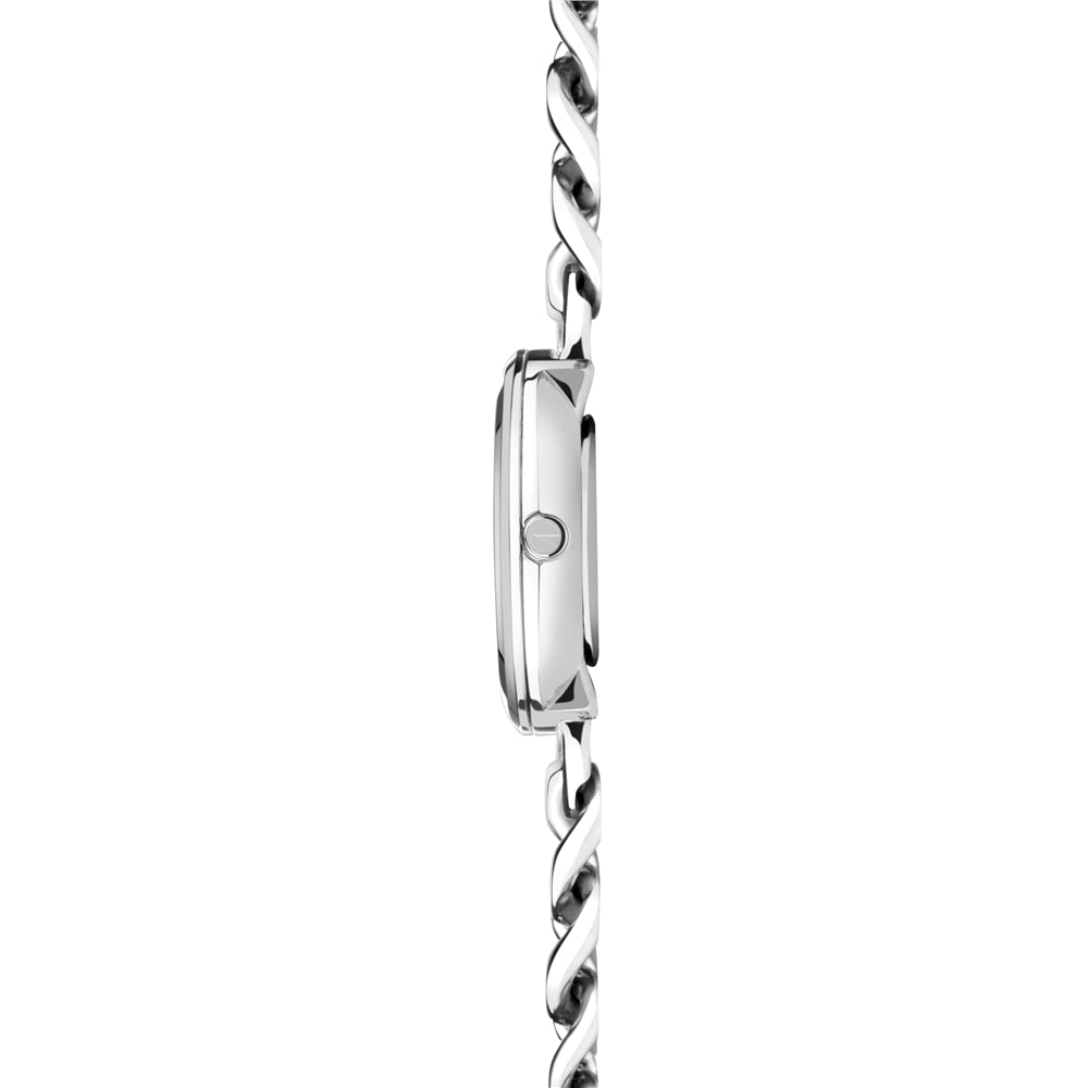 Accurist Women's Jewellery Curb Chain Rose Dial Silver Watch