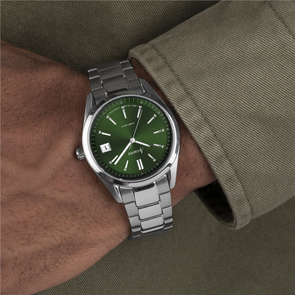 Accurist Unisex Everyday Green Dial Silver Watch