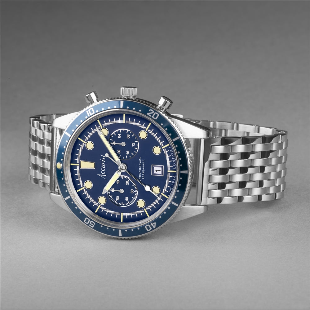 Accurist Men's Dive Chronograph Windermere Blue Dial Watch