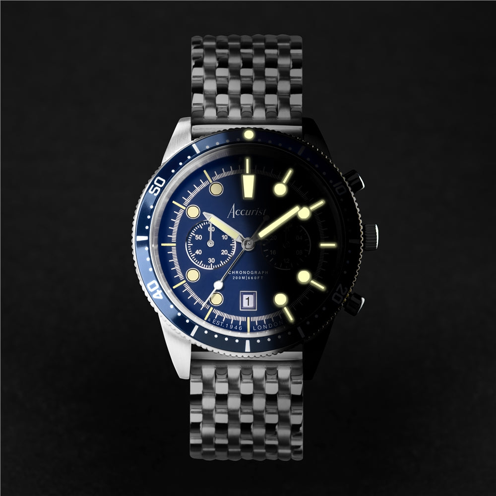 Accurist Men's Dive Chronograph Windermere Blue Dial Watch