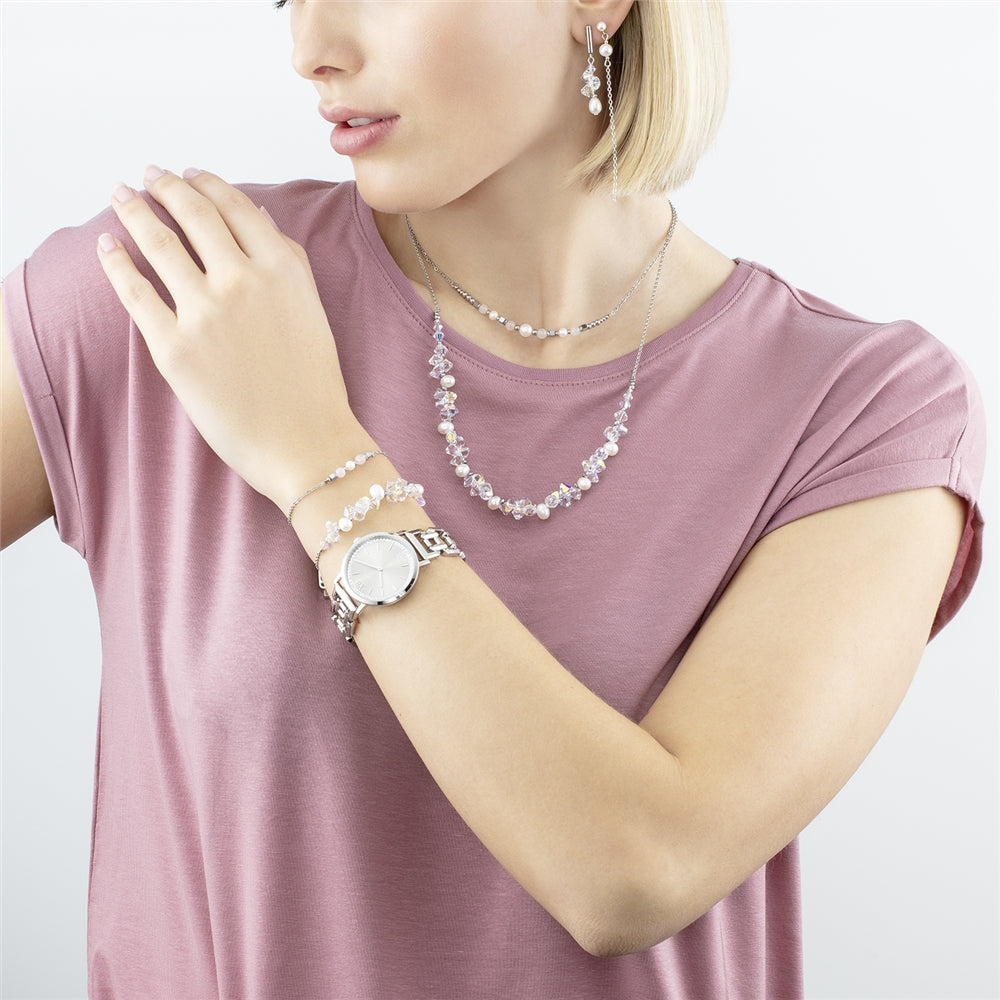 Coeur De Lion Silver Pale Pink Pearl Bead Necklace