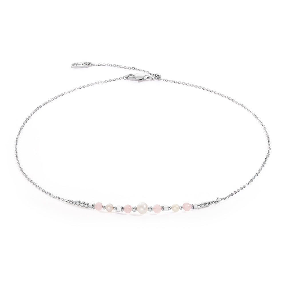 Coeur De Lion Silver Pale Pink Pearl Bead Necklace