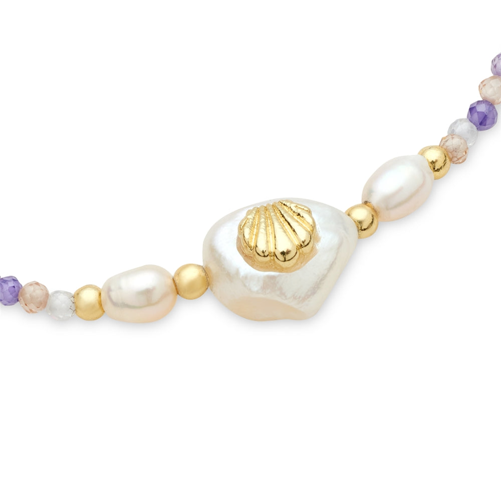 Karma Gold Purple Shell Bracelets Set