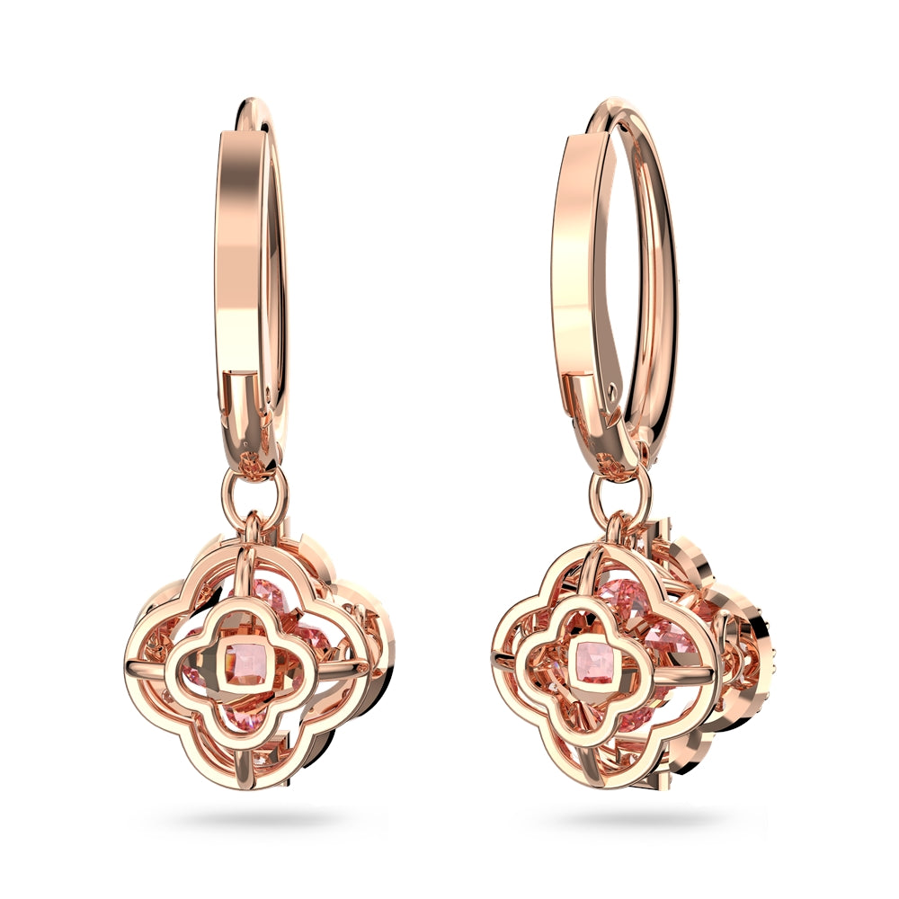 Swarovski Sparkling Dance Rose Gold Clover Drop Earrings