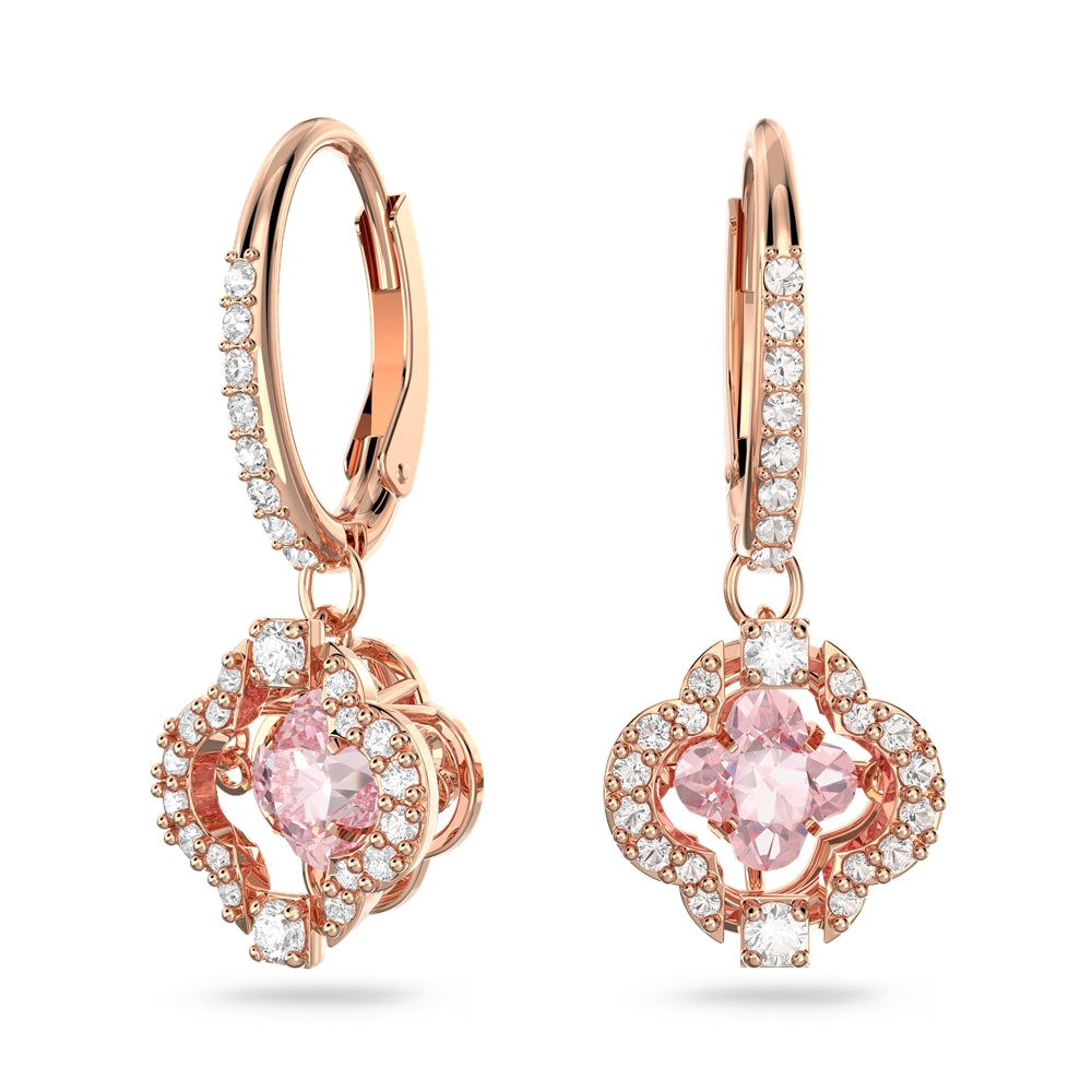Swarovski Sparkling Dance Rose Gold Clover Drop Earrings