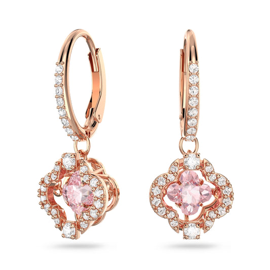 Swarovski Sparkling Dance Rose Gold Clover Drop Earrings