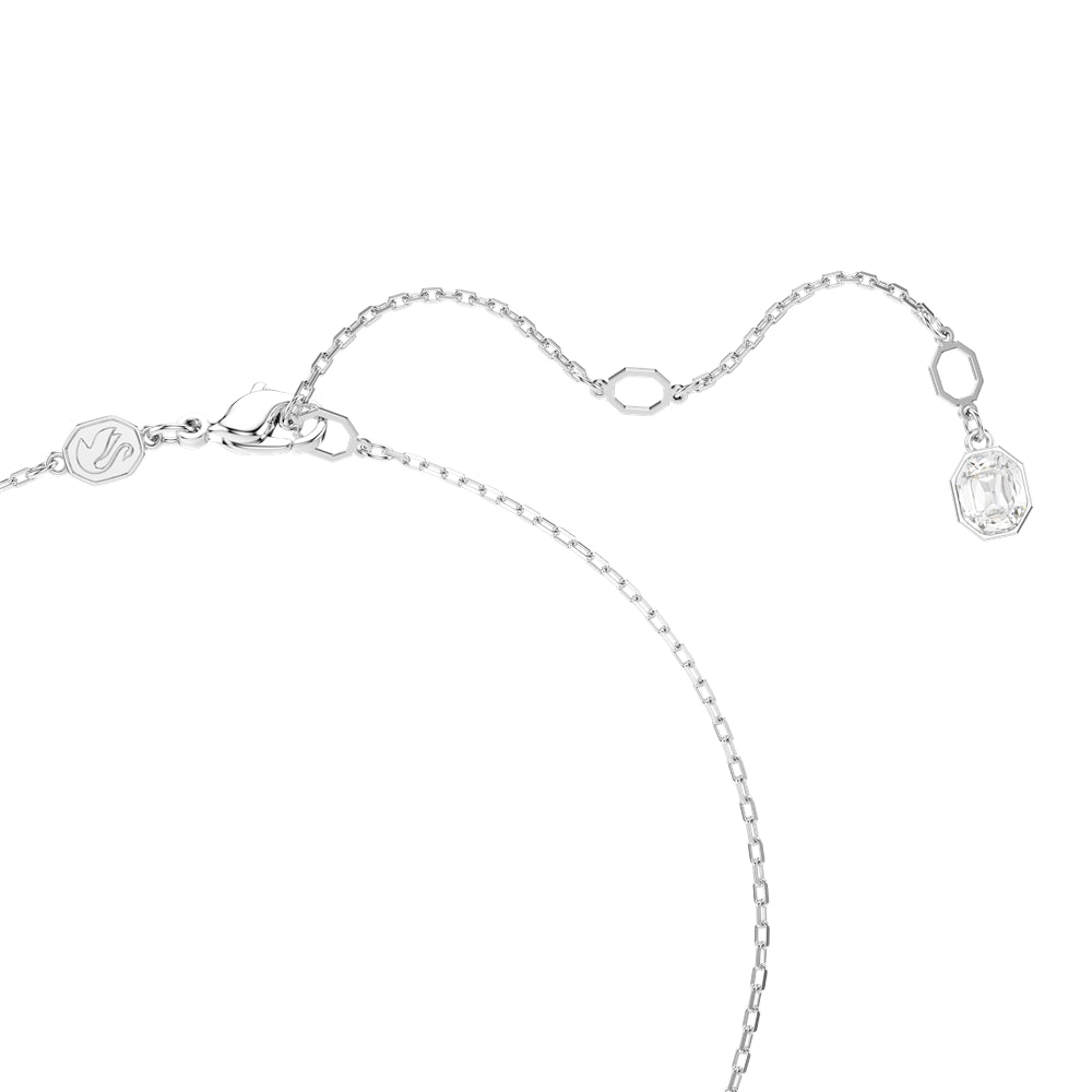 Swarovski Constella Rhodium Plated Round Crystal Circular Pendant Necklace