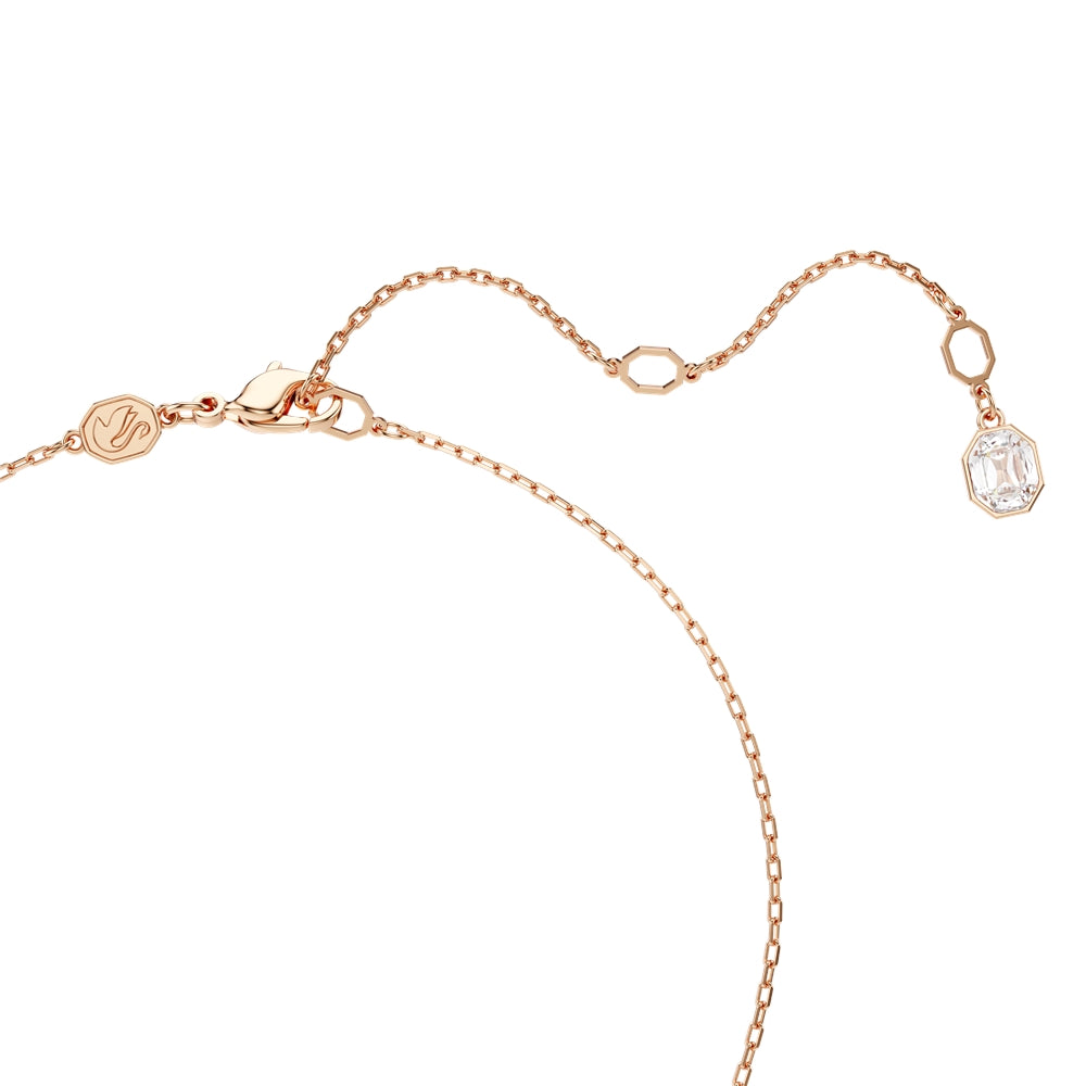 Swarovski Constella Rose-Gold Round Crystal Circular Pendant Necklace