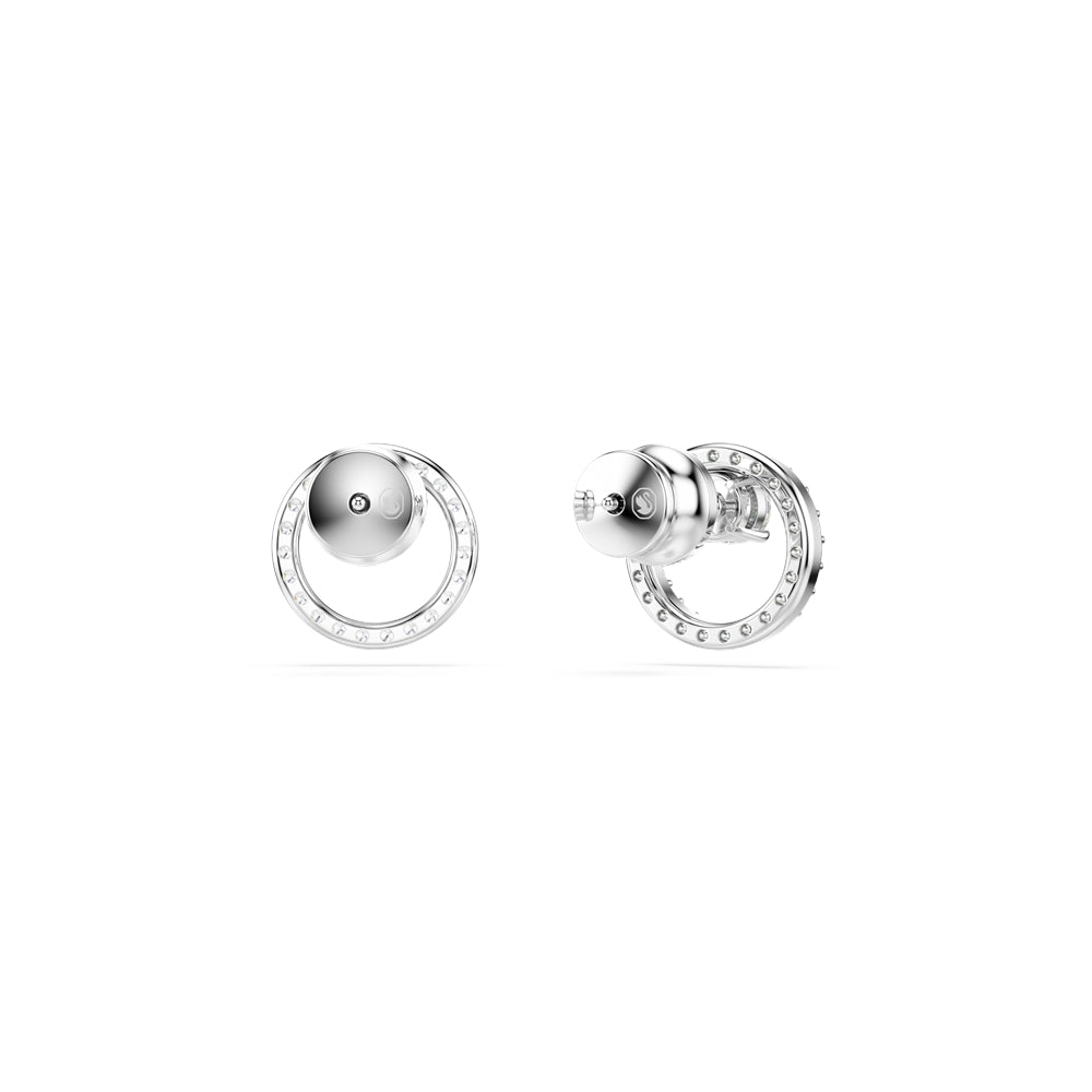 Swarovski Constella Rhodium Plated Round Crystal Stud Earrings