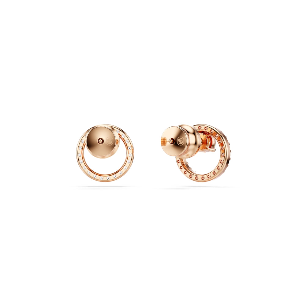 Swarovski Constella Rose-Gold Round Crystal Stud Earrings