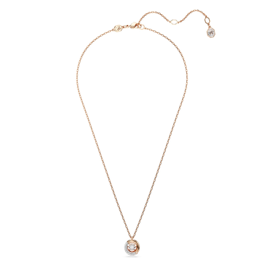 Swarovski Dextera Rose-Gold Round Cut Pendant Necklace