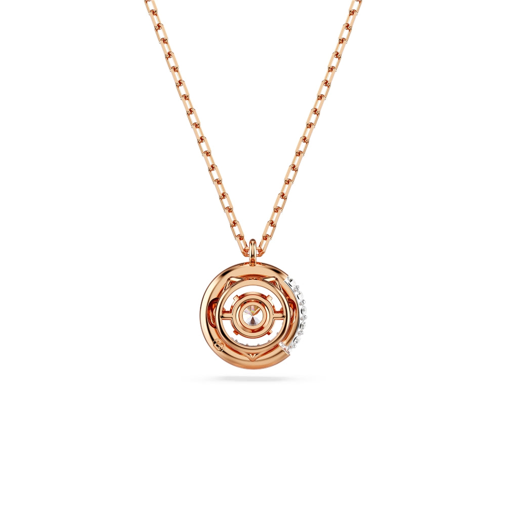 Swarovski Dextera Rose-Gold Round Cut Pendant Necklace