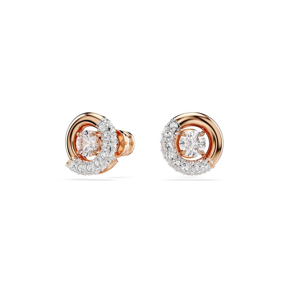 Swarovski Dextera Rose-Gold Round Cut Stud Earrings