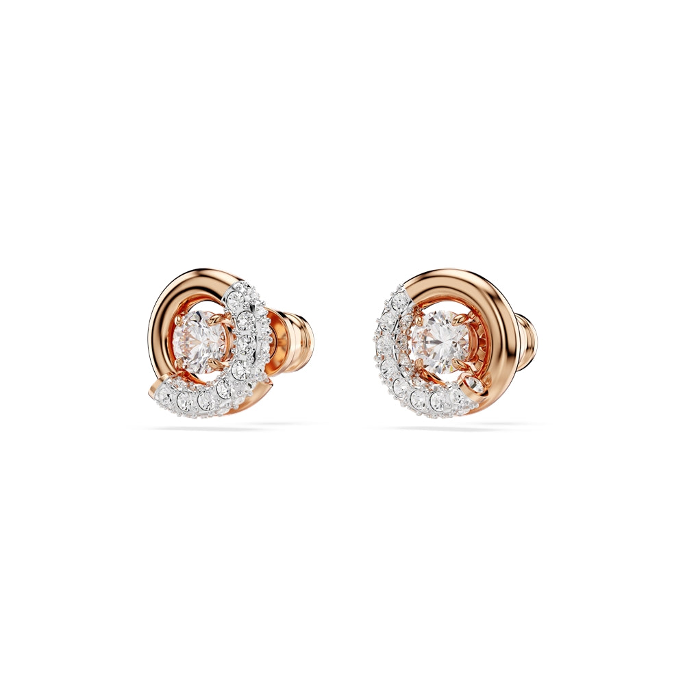 Swarovski Dextera Rose-Gold Round Cut Stud Earrings