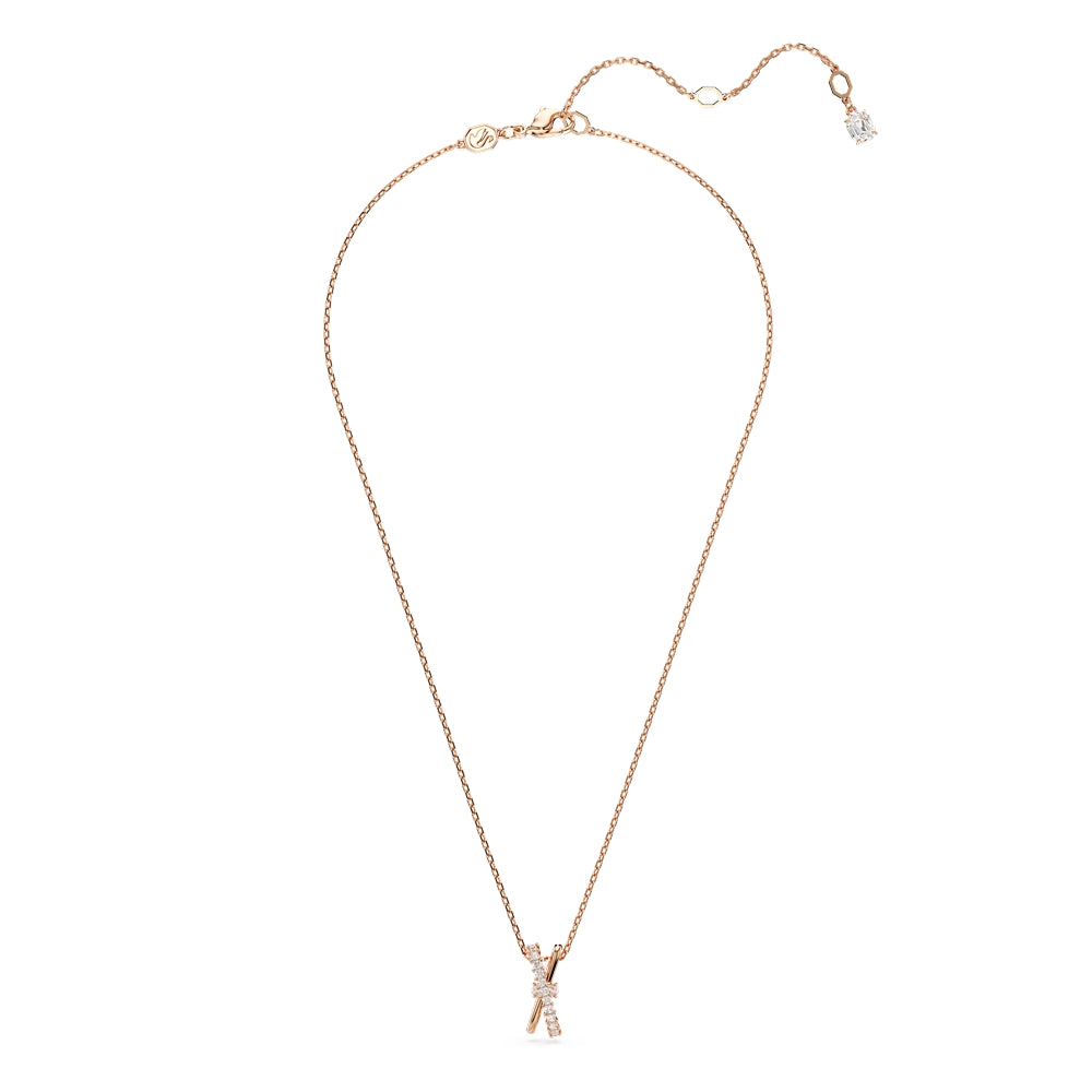 Swarovski Hyperbola Rose-Gold Mixed Cuts Crystal Twist Pendant Necklace