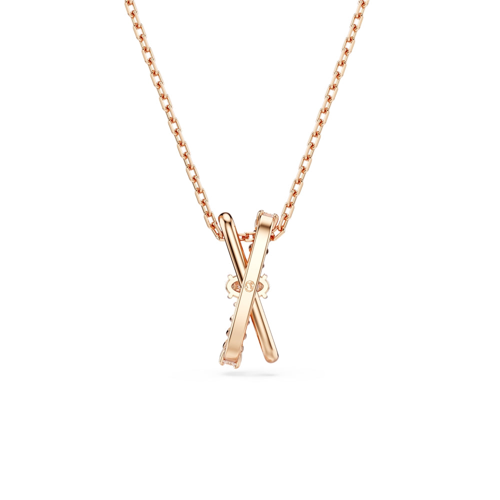 Swarovski Hyperbola Rose-Gold Mixed Cuts Crystal Twist Pendant Necklace