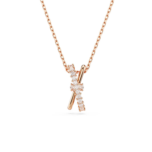 Swarovski Hyperbola Rose-Gold Mixed Cuts Crystal Twist Pendant Necklace