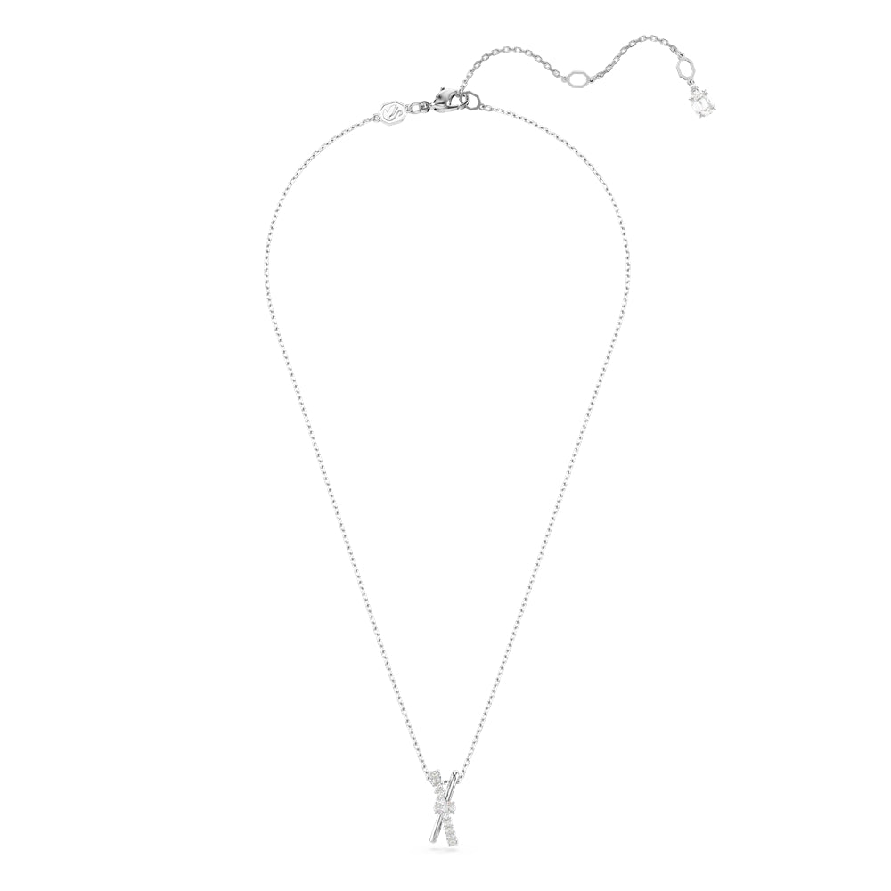 Swarovski Hyperbola Rhodium Plated Mixed Cuts Crystal Twist Pendant Necklace