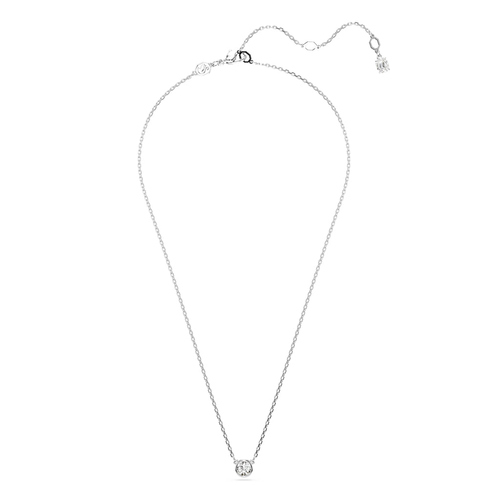 Swarovski Imber Rhodium Plated Round Cut Crystal Necklace