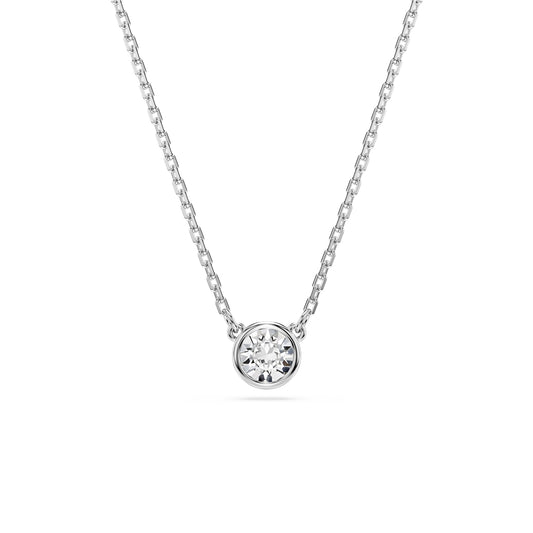 Swarovski Imber Rhodium Plated Round Cut Crystal Necklace