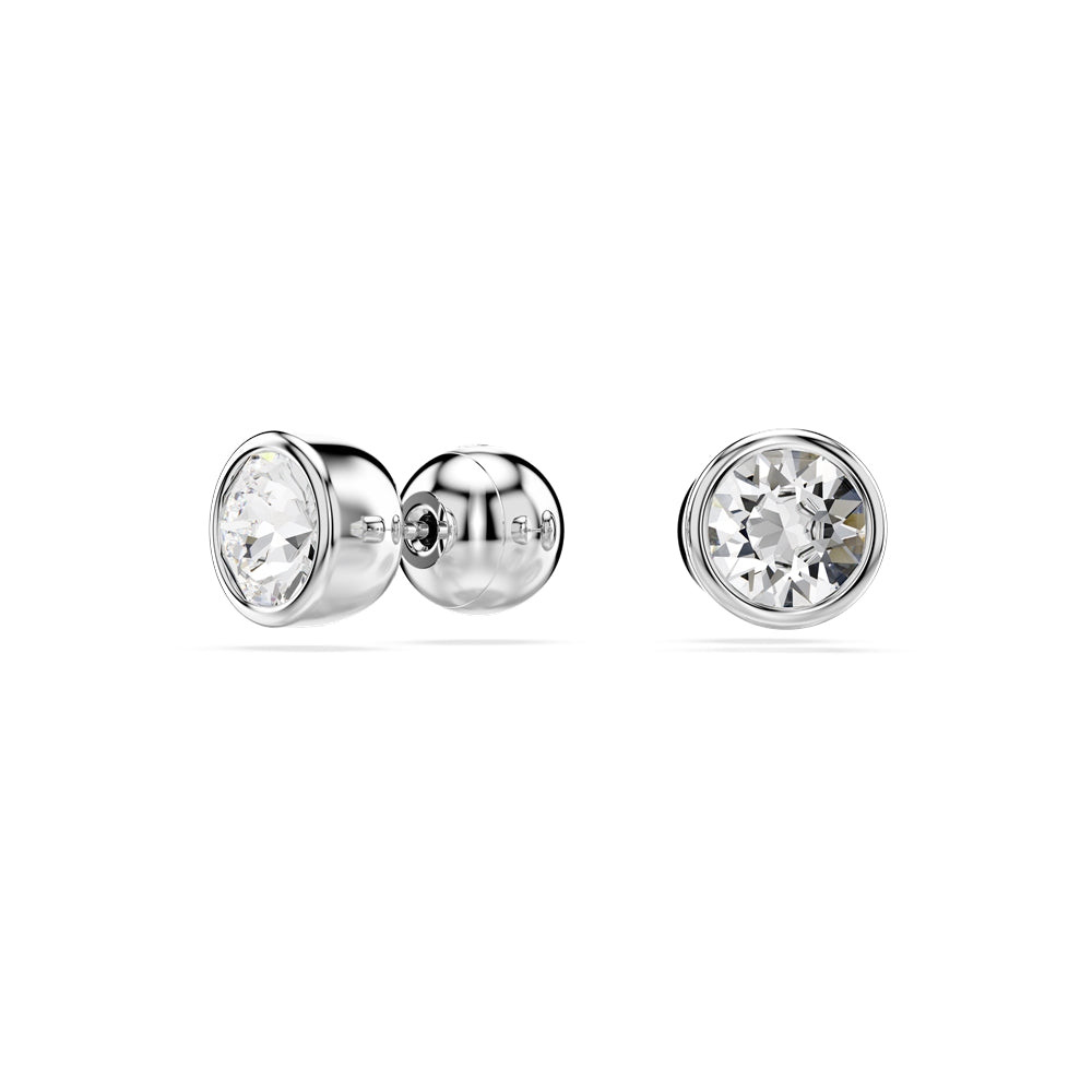 Swarovski Imber Rhodium Plated Round Cut Crystal Stud Earrings