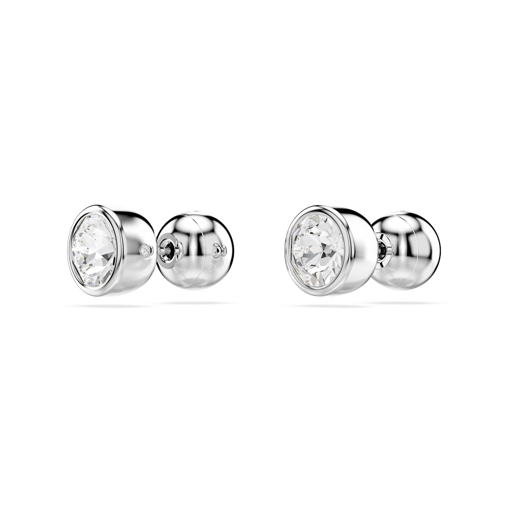 Swarovski Imber Rhodium Plated Round Cut Crystal Stud Earrings