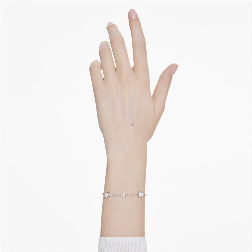 Swarovski Imber Rhodium Plated Round Cut Crystal Stud Bracelet