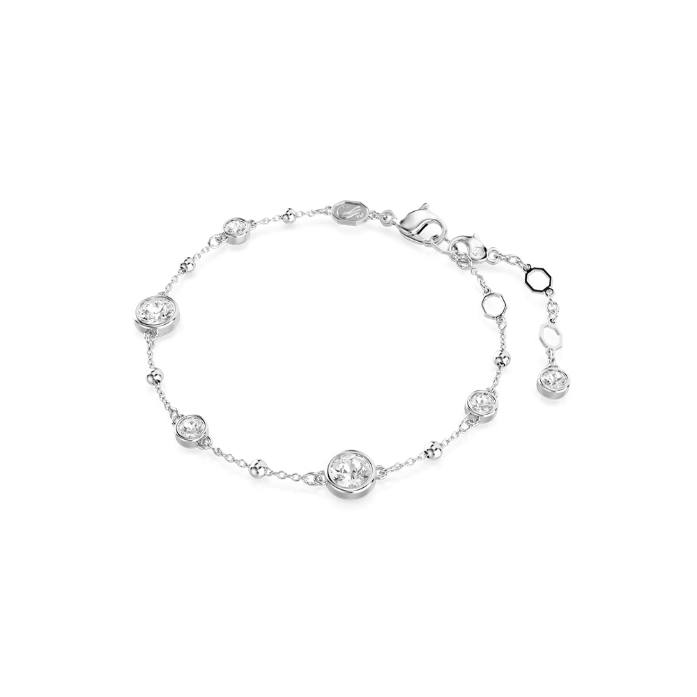 Swarovski Imber Rhodium Plated Round Cut Crystal Stud Bracelet