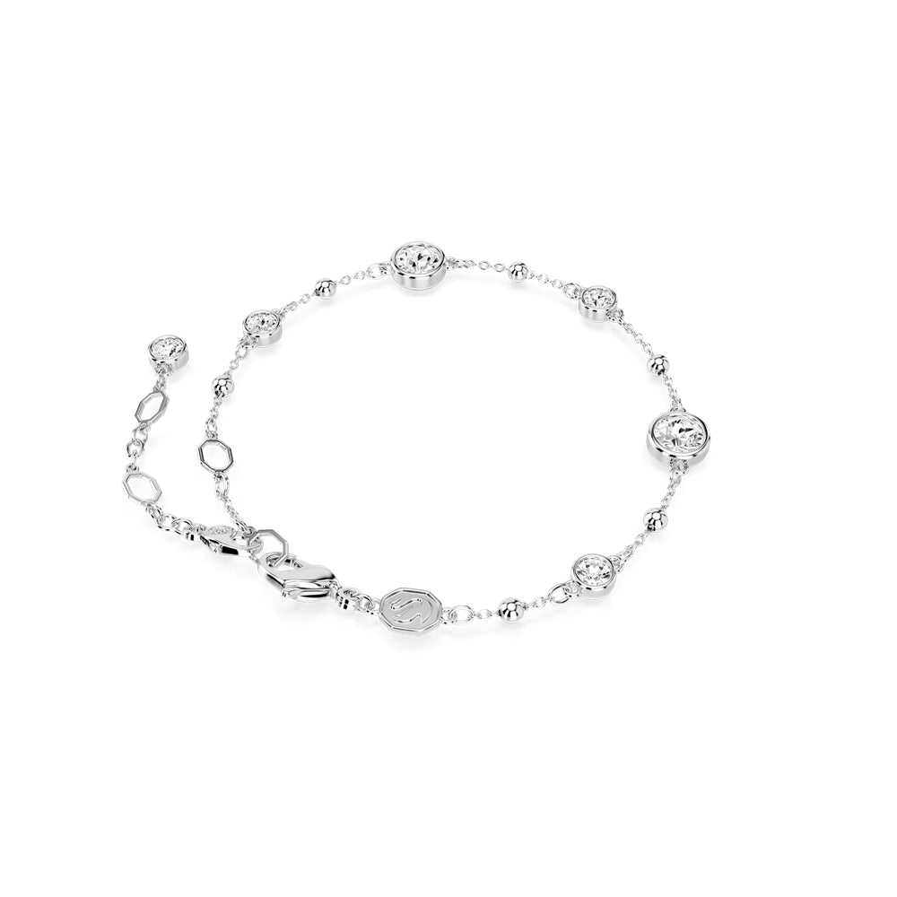 Swarovski Imber Rhodium Plated Round Cut Crystal Stud Bracelet