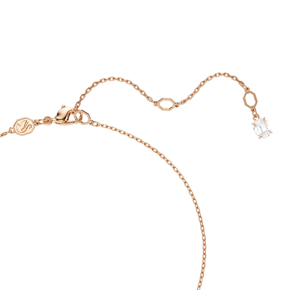 Swarovski Matrix Rose-Gold Crystal Pearl Circle Necklace