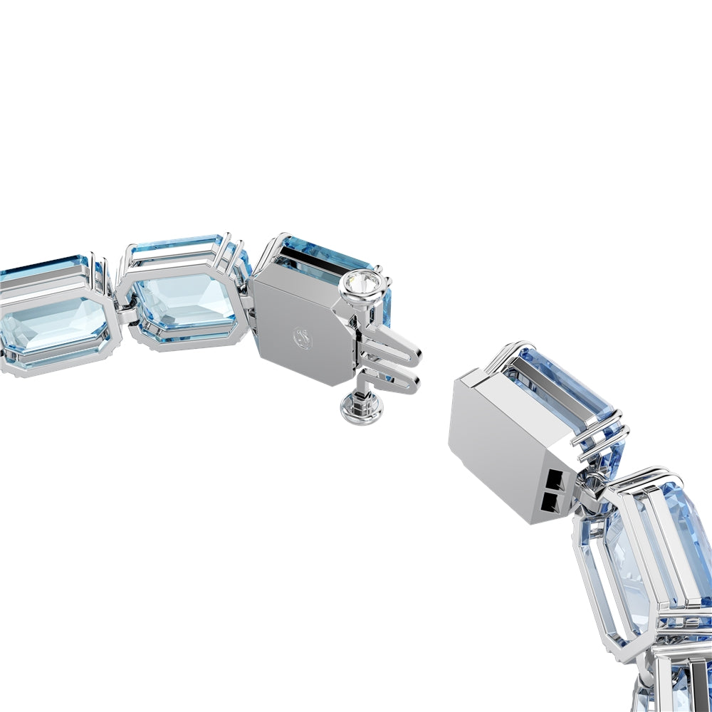 Swarovski Millenia Rhodium Plated Blue Octagon Cut Crystal Bracelet