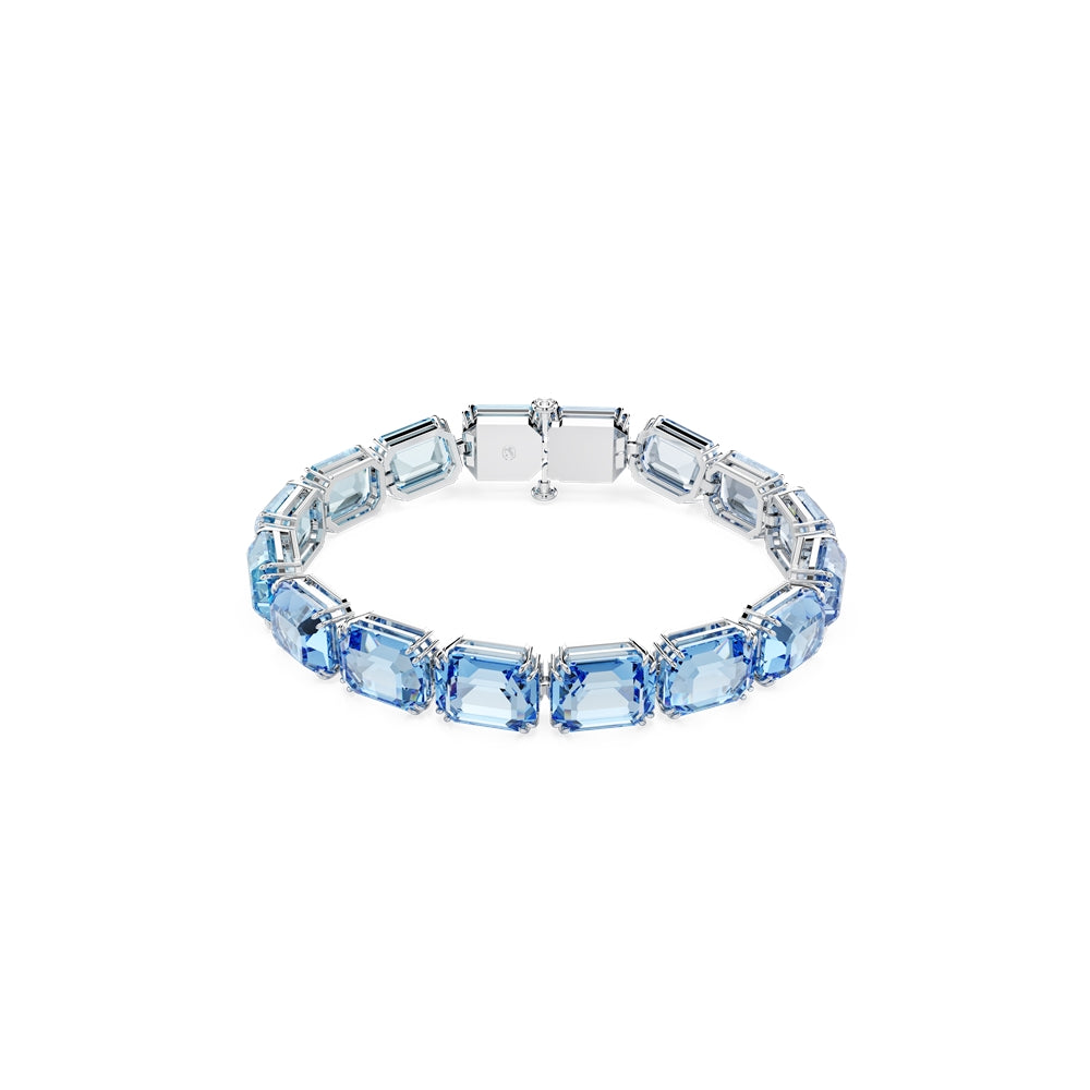 Swarovski Millenia Rhodium Plated Blue Octagon Cut Crystal Bracelet