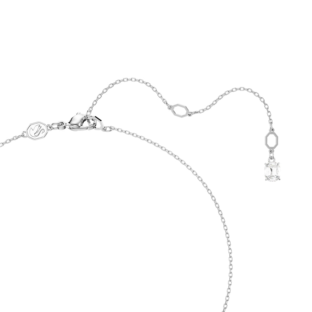 Swarovski Stilla Rhodium Plated Octagon Cut Crystal Pendant