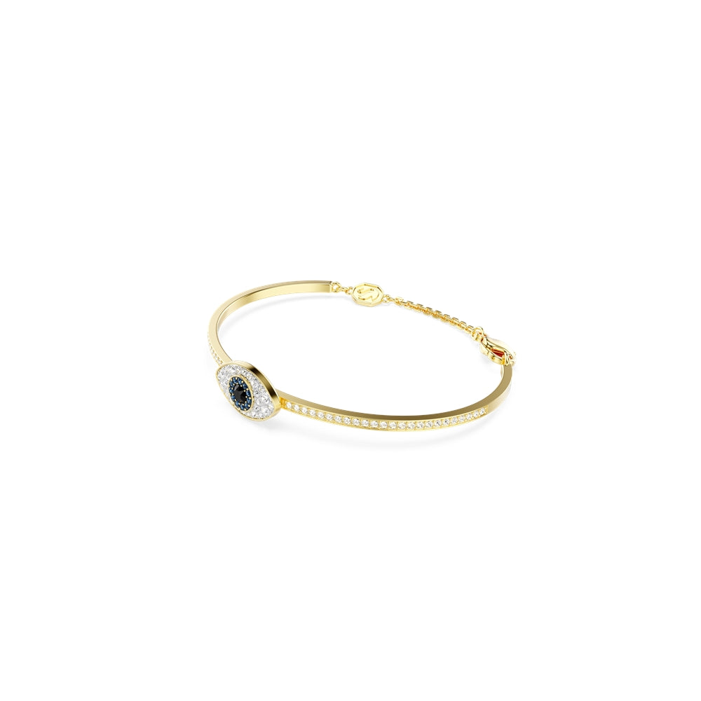 Swarovski Symbolica Gold Blue Crystal Evil Eye Bangle Bracelet