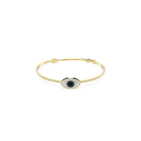 Swarovski Symbolica Gold Blue Crystal Evil Eye Bangle Bracelet