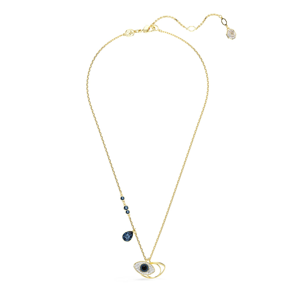 Swarovski Symbolica Gold Blue Crystal Evil Eye Pendant Necklace