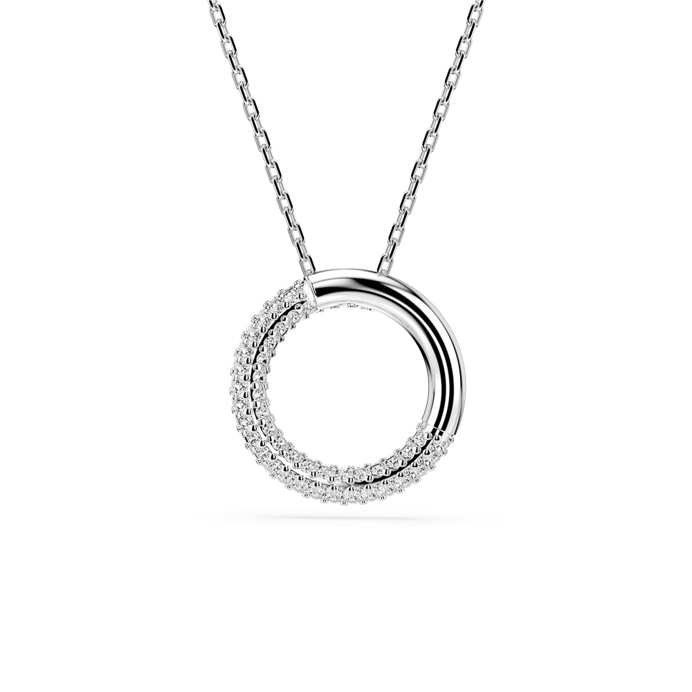 Swarovski Dextera Rhodium Played White Pavé Crystal Necklace