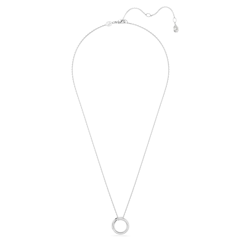 Swarovski Dextera Rhodium Played White Pavé Crystal Necklace