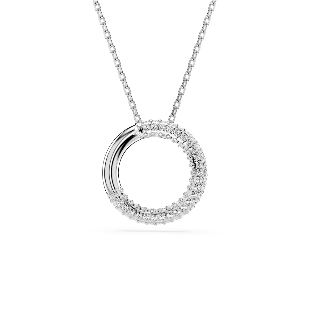 Swarovski Dextera Rhodium Played White Pavé Crystal Necklace